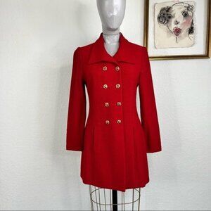 St John Santana Knit Double Breasted Peacoat Shift Dress